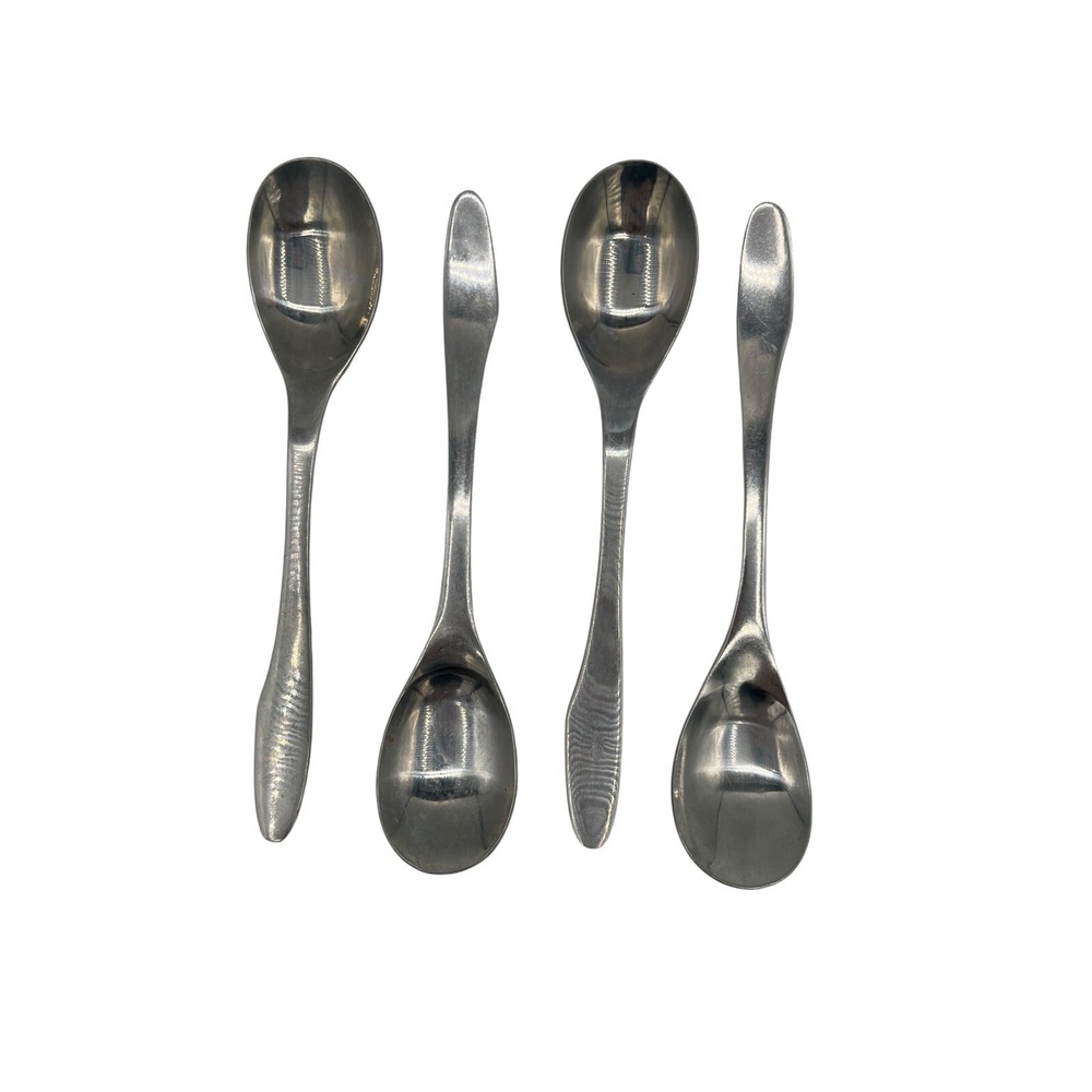 Air Canada Cassidy's Korea Stainless Steel Spoon Teaspoon 6in Set of 4 Vintage
